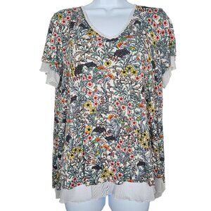 Grace & Lace Floral Layered Flowy Blouse Modern Bridgerton Womens Large‎